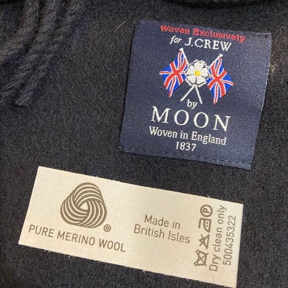 NEW Abraham Moon For J.Crew Wool Scarf Navy - Picture 4 of 6